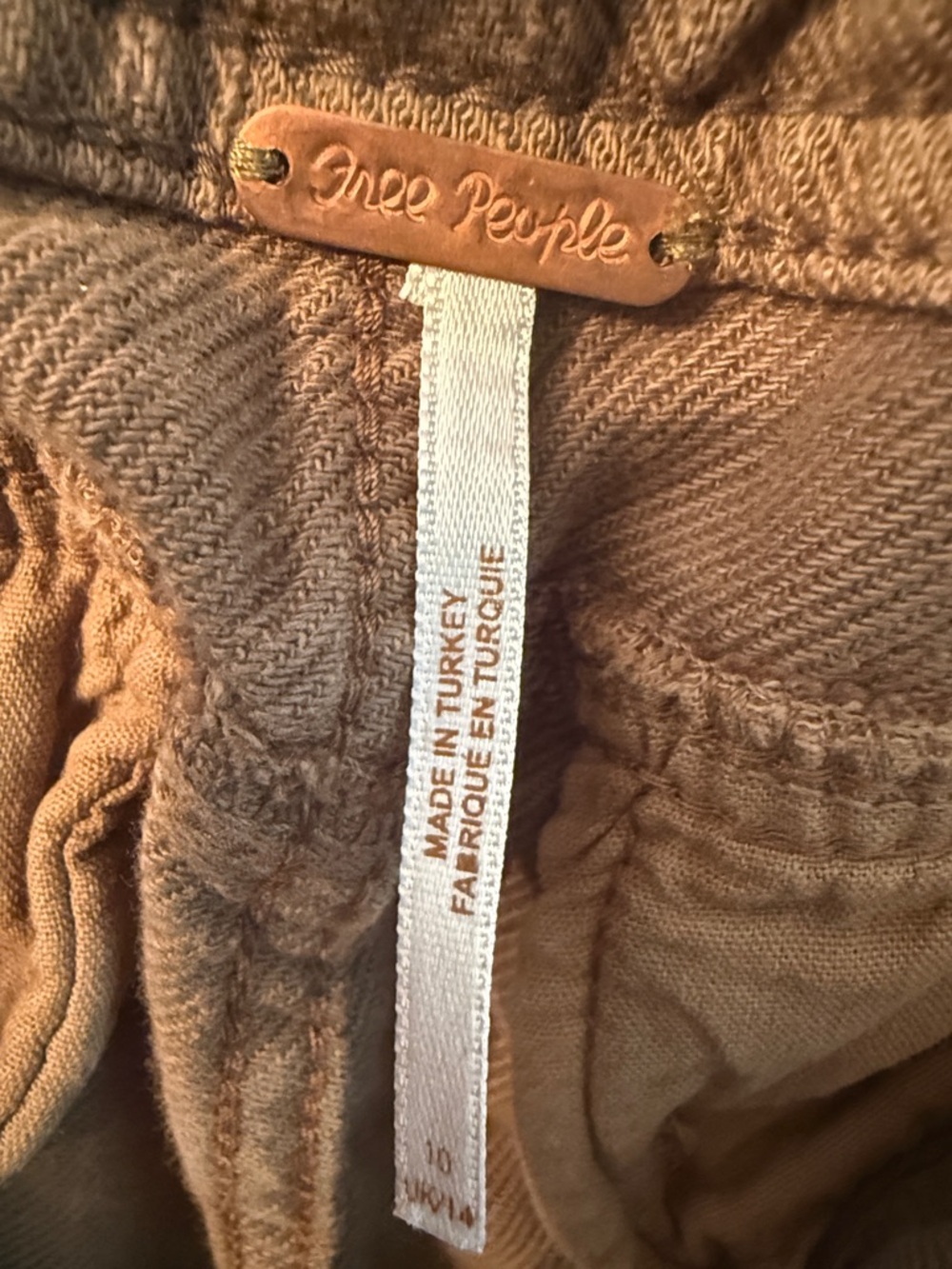 Unisex Drawstring Cargo Pants in Military Brown/Green - Picture 4 of 7